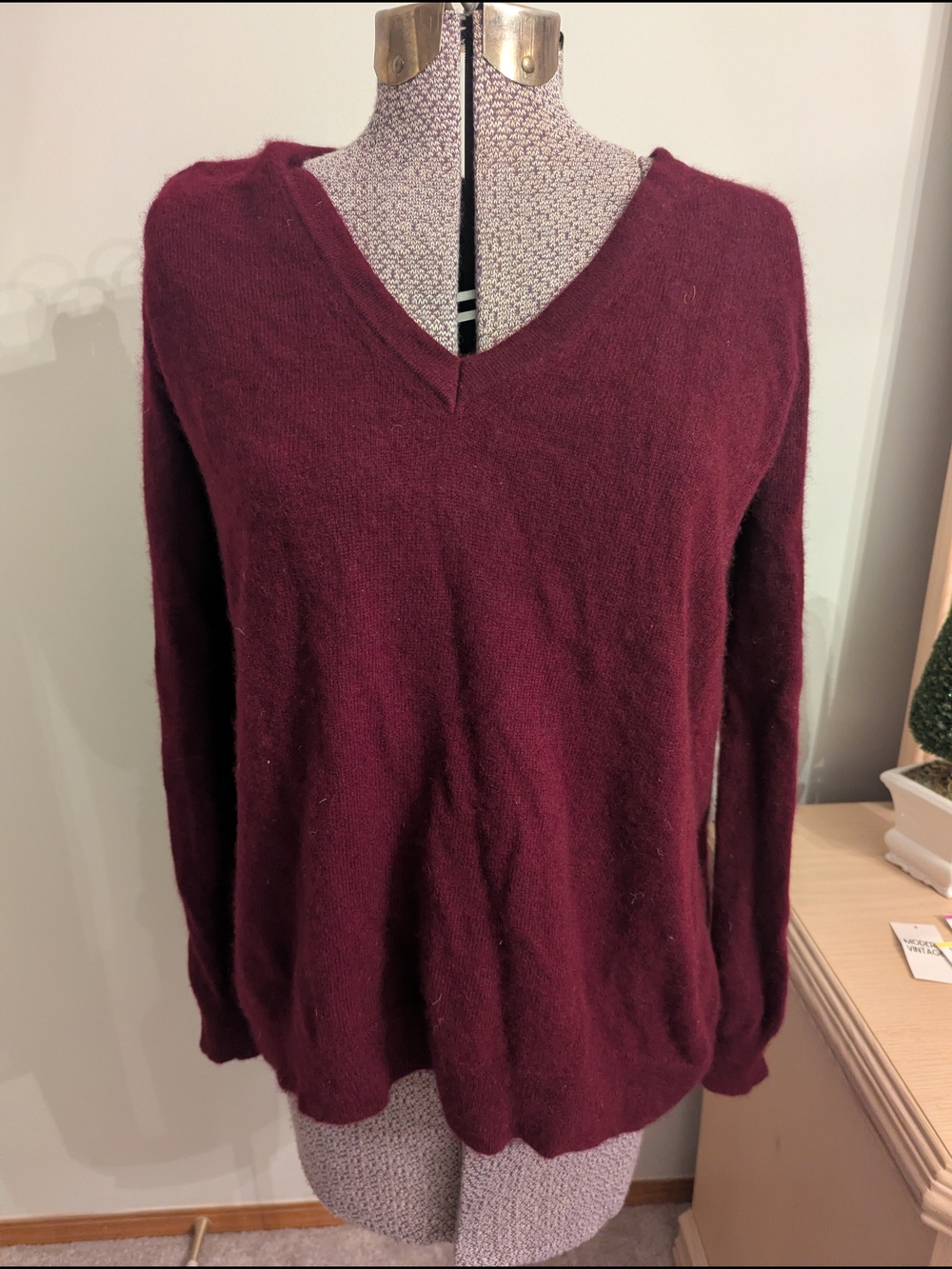 Rebecca Minkoff Deep Wine V-Neck Sweater
